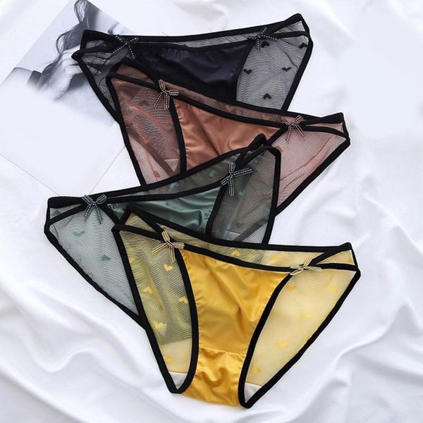 

women's panties women lingerie lace breathable underpants transparent briefs fashion low-rise panty bow thong female underwear, Black;pink