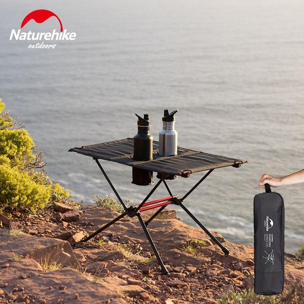 

naturehike lightweight folding table with cup holders portable camping tables come in a bag for picnic camp beach furniture