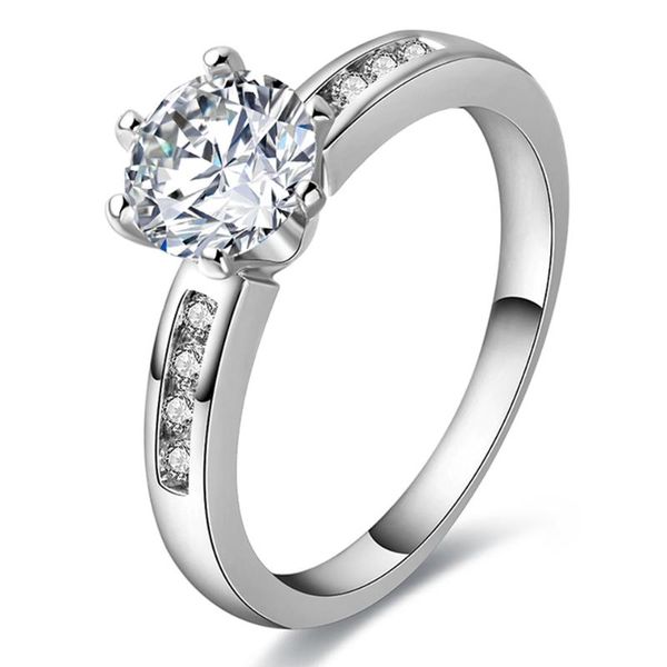 

wedding rings classic silver cubic zirconia crystal lovers engagement bridal for women female band jewelry accessories r020041, Slivery;golden