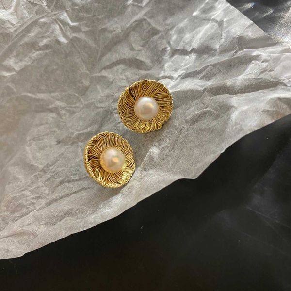 

handmade flower high precision beads 925 tremella nail french earrings c3-8, Silver