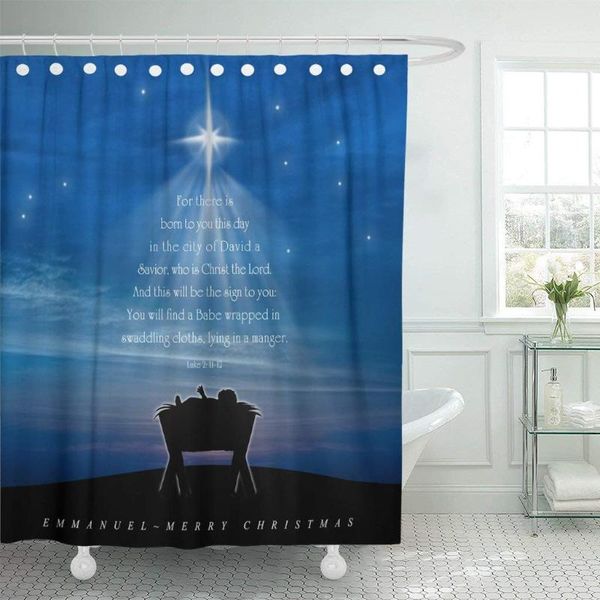 

shower curtains christmas nativity scene of baby jesus curtain in the manger with scriptures tree shape waterproof polyester fabric