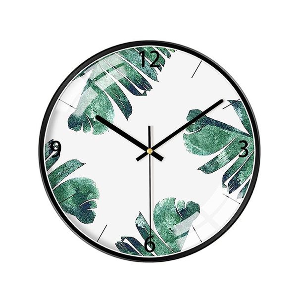 

wall clocks nordic art clock silent bedroom personality metal green quartz living room creative wand klok decor mm60wc