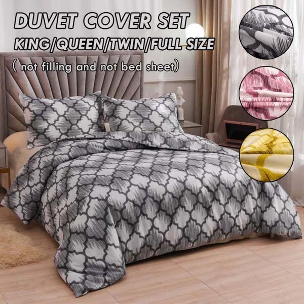 

bedding sets geometric pattern duvet cover with pillowcase set luxury zip quilt bedroom twin full  king size 2/3 pcs