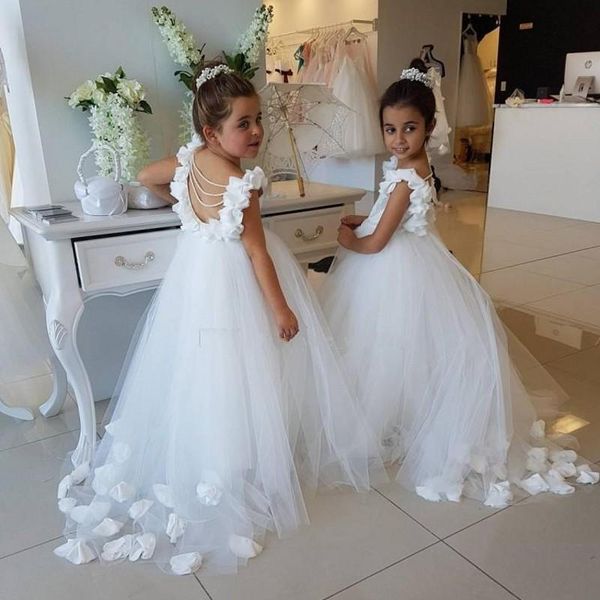 

girl's dresses cute flower girl lace appliques tulle girls pageant gowns sleeve long children formal party dress puffy vestido daminha, Red;yellow