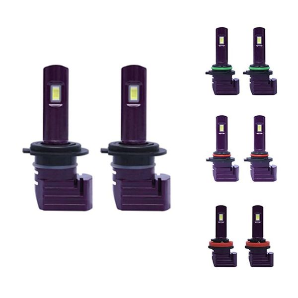 

car headlights 1 pair purple x11 mini led headlight light bulbs lamps with 6500k 1860 csp chip 72w 10000lm