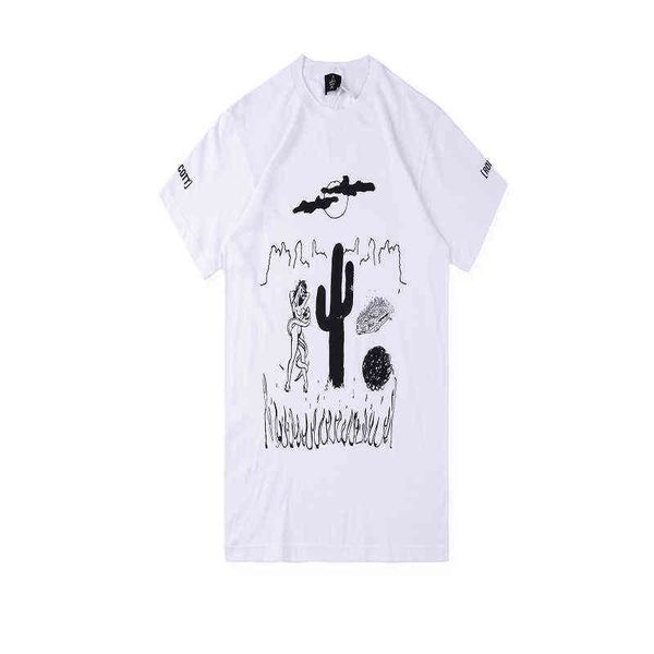 

2021 summer travis street fashion high street harajuku pure men women 1:1 cotton round neck short sleeve casual g1207, White;black
