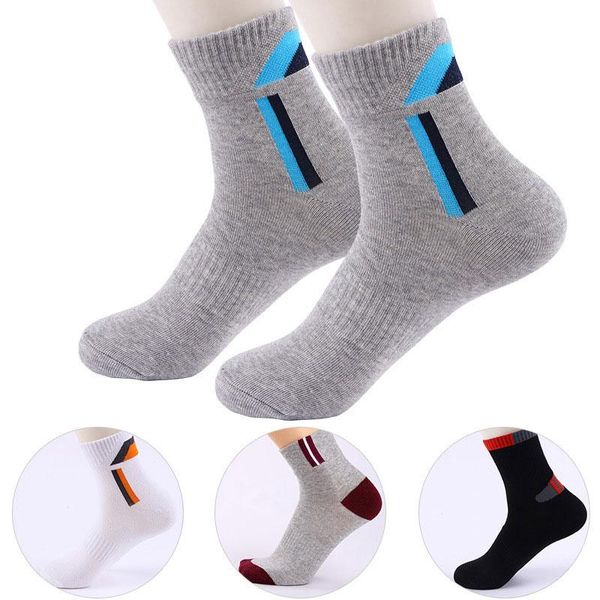 

sports socks sport soft cotton soccer running hiking camping cycling male, Black