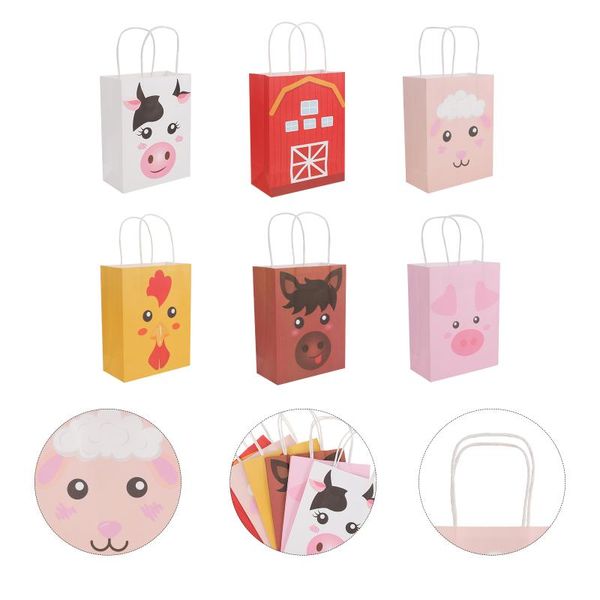 

gift wrap 12pcs farm animal theme paper bags package candy party favor