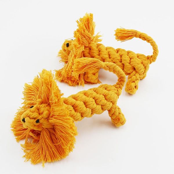 

dog toys & chews pet supplies woven cotton rope animal lion toy bite resistant knot funny