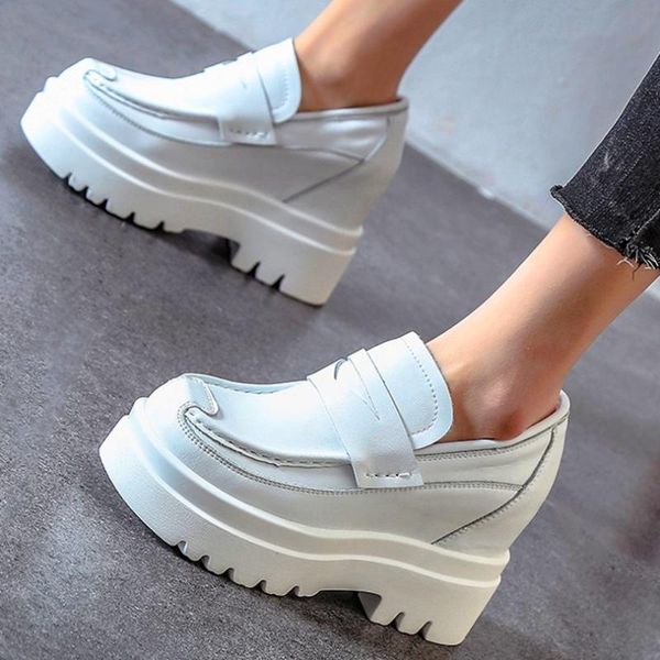

pumps ankle bootswomen's leather round toe lace up high heels platform wedge fashion sneakers oxfords creepers casual shoes boots, Black