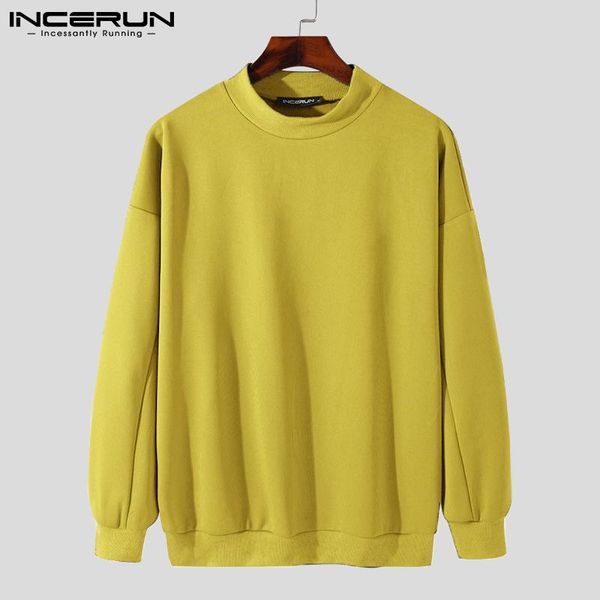 

men's hoodies & sweatshirts incerun 2021 stylish men handsome sweatshirt pullovers leisure shirts o neck well fitting bat long-sleeve, Black