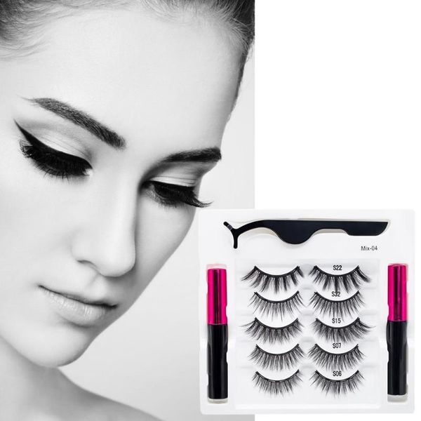 

pairs magnetic false eyelashes magnet eyeliner mink makeup tweezers fake set liquid lasting eyelash waterproof long eyela i2e6
