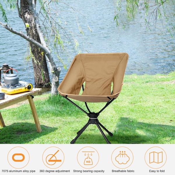 

camp furniture fishing camping chairs 360 degree rotatable folding aluminum alloy outdoor hiking ultralight seat chair