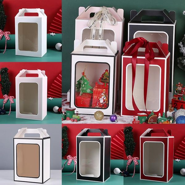 

transparent flower gift packaging bag window paper wrap