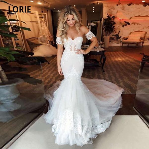 

other wedding dresses lorie boho dress mermaid sweetheart appliques lace separated sleeves custom made bridal bohemian gown, White