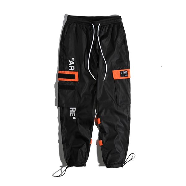 

pantmen's japanese and korean overalls pants hip-hop style jogging casual fashion, Black