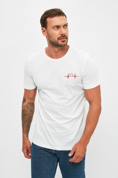 

men's t-shirts trendyol men 's regular fit t-shirt tmnss21ts3675, White;black