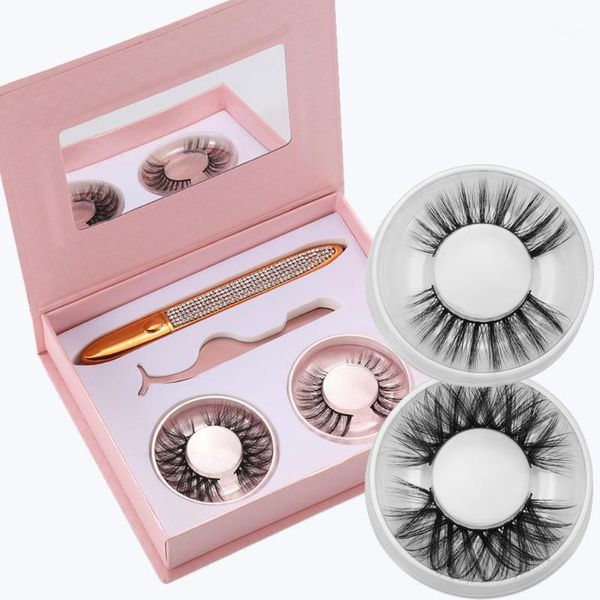 

2pairs 3d faux mink false eyelashes set with a magic self-adhesive eyeliner pen eye makeup tool natural long lashes no glue1
