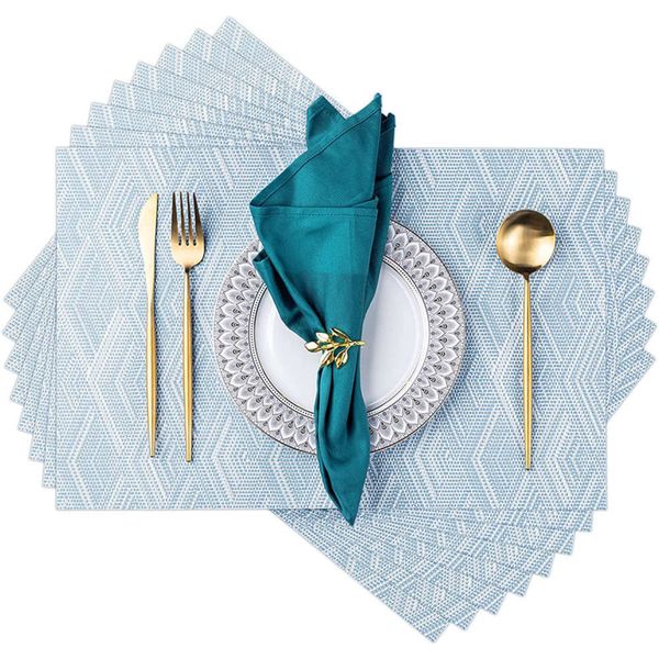 

8-piece pvc woven mat is suitable for kitchen table heat insulation and fouling