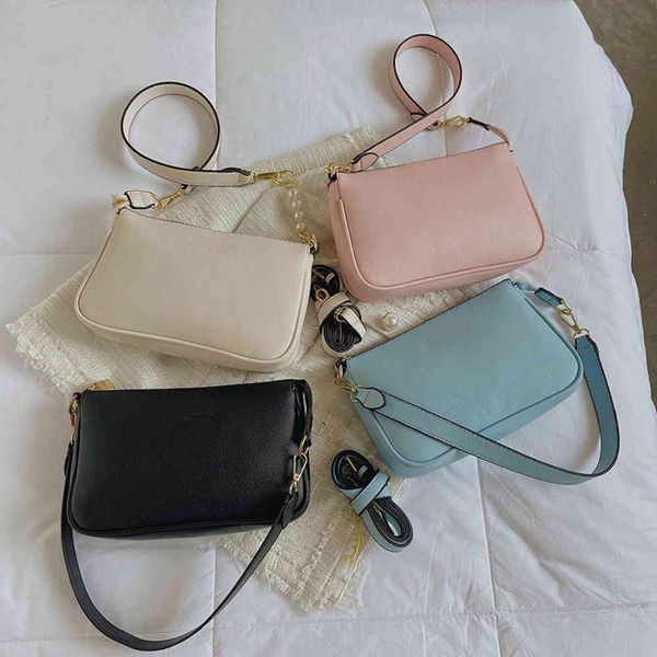 

2021 women's simple shoulder bag, 4 colors, metal high-grade logo