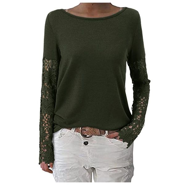 

women's blouses & shirts lace hollow out women clothes spring autumn casual round neck ladies t bottoming western style cotton female b, White