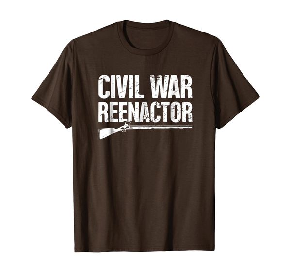 

distressed civil war reenactor t-shirt, White;black