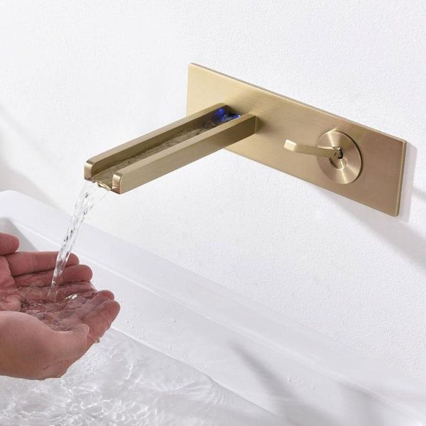 

all copper led concealed wall mounted basin faucet washbasin bathroom sink faucets