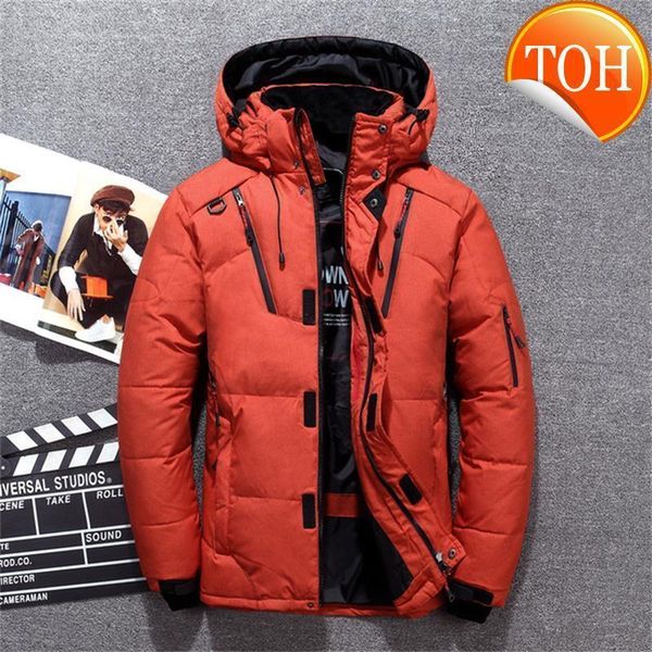 

new men's down parka 2021 jacket winter thick warm white duck hooded windbreaker oversized m-4xl, Black