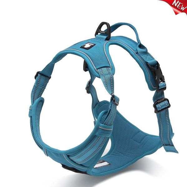 

reflective nylon large pet dog harness all weather service ves padded adjustable safety vehicular lead for dogs collars & leashes