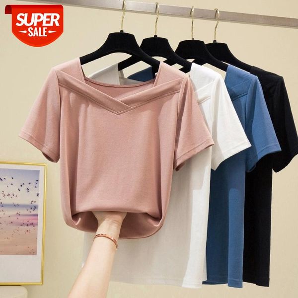 

aossviao short sleeve t shirt women clothes 2021 summer tshirt woman pink t-shirt short sleeve korean tee shirt femme #kp1v, White