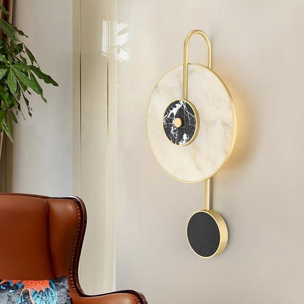 

wall lamps light luxury postmodern creative marble bedside lamp art living room sofa next study designer