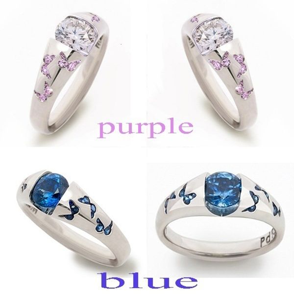 

ring yunjin butterfly ring zircon diamond ring valentine's day gift, Slivery;golden