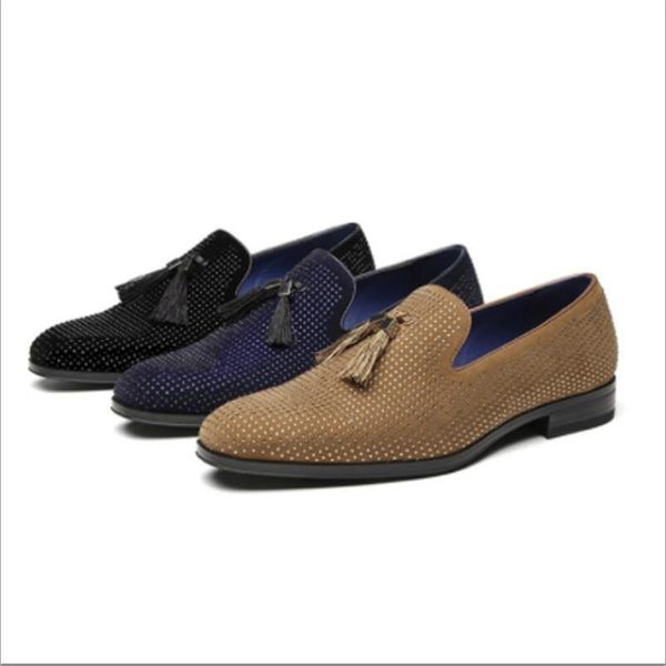 

men diamond tassel shoes casual dress spring ankle boots vintage classic male 1a44, Black