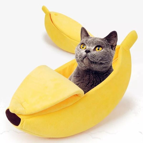 

cat beds & furniture cute banana bed house durable dog kennel cats products for pets portable winter sleeping nest warm boat