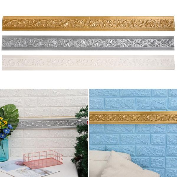 

wallpapers 1pc wallpaper self-adhesive wall stickers waterproof waist line 3d solid anti-collision decorative strip diy supplies