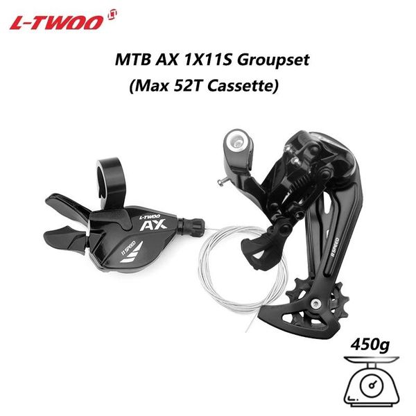 

bike derailleurs l-twoo mtb 1*11 speed groupset 11s shifter rear derailleur ax 11v system max 52t cassette for xt k7 42t 46t mountain parts