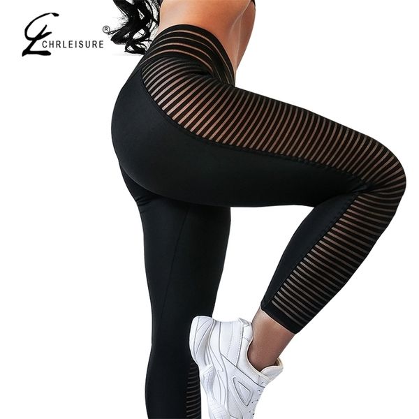 

chrleisure women push up leggings fitness sportswear high waist workout femme black elastic 211221