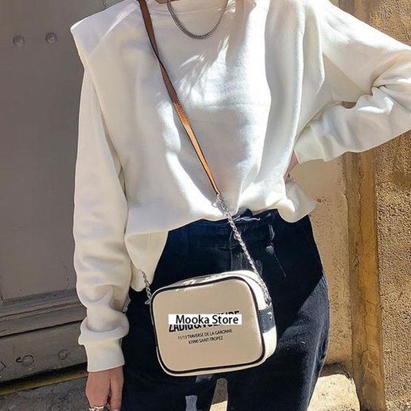 

waist bags letter print women canvas bag highest quality cowhide handle