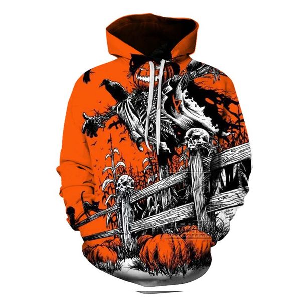

christmas personality trend hoodie visual impact party punk gothic round neck sweater hoodie, Black