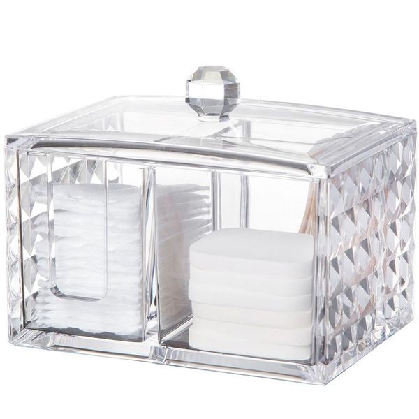 

storage boxes & bins creative diamond pattern multi-functional cosmetic box cotton swab transparent acrylic household desktop