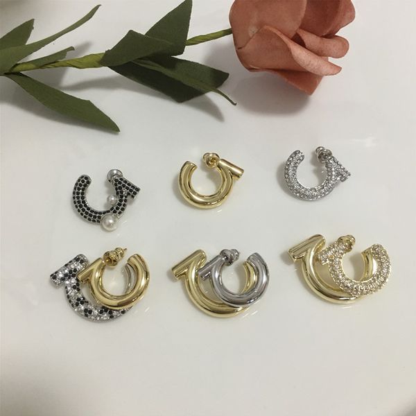 

cool wind feijia 2021 color contrast superimposed letter g asymmetric earrings sf, Golden
