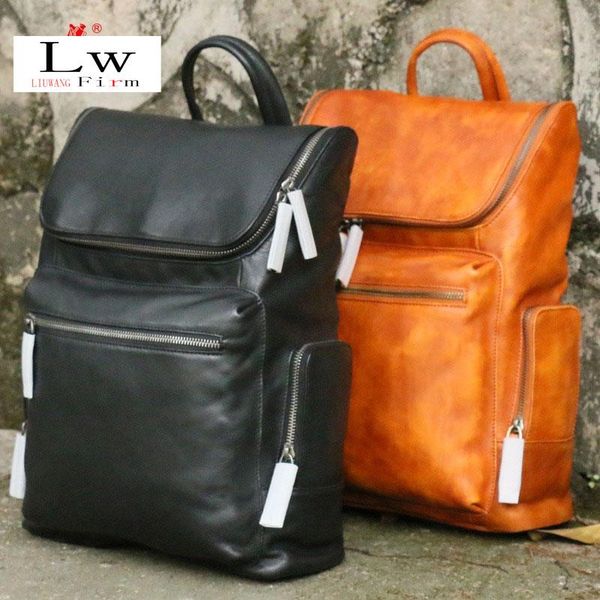

backpack high-grade soft head layer cowhide handmade men and women leather urban leisure breathable wear-resistant