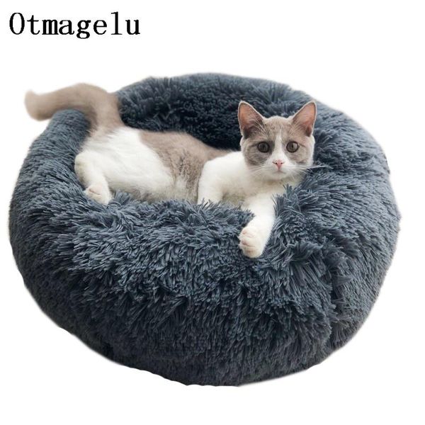

cat beds & furniture plush bed pet house soft long cushion mat dog for small nest winter warm kitty sleeping puppy