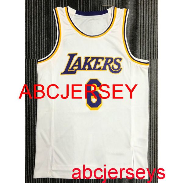 2 Styles maschile 2022 New Jersey 6# James Retro White 75th Basketball Jersey S, M, L, XL, XXL Vest