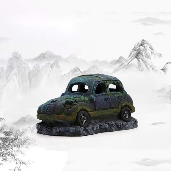 

decorations aquarium decoration fish tank landscaping artificial resin car wreck ornaments aquascape landscape decor accessories