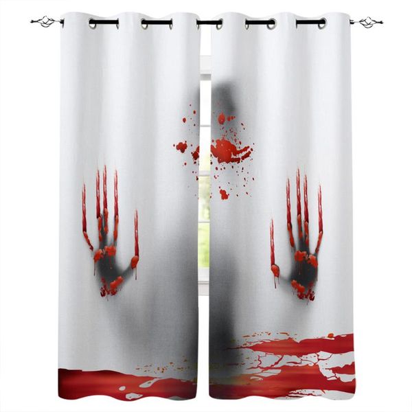 

curtain & drapes halloween zombie blood shadow curtains for windows blinds modern printing living room bedroom home decor