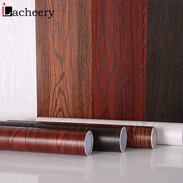 

wallpapers vintage bedroom wardrobe door contact paper wood grain wallpaper peel and stick film table furniture waterproof home decor