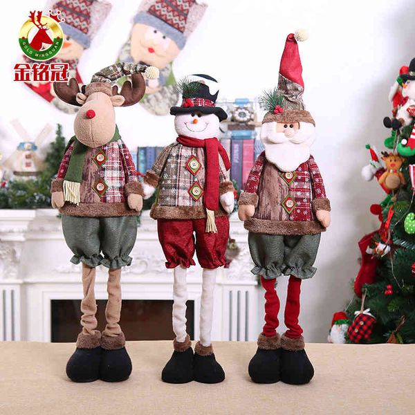 

decorations telescopic rod santa doll scene layout window display christmas gifts