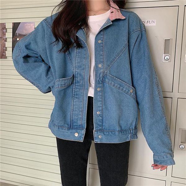 

women's jackets korean coat women jean jacket womens long sleeve clothes spring autumn denim woman cloth fashion veste femme tn2666, Black;brown