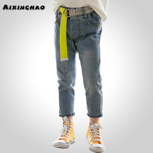 

jeans girl solid children's for girls denim pencil children spring clothes 6 8 10 12 14, Blue